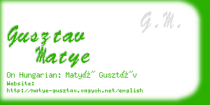 gusztav matye business card